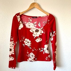 SHEIN Red Floral Top.